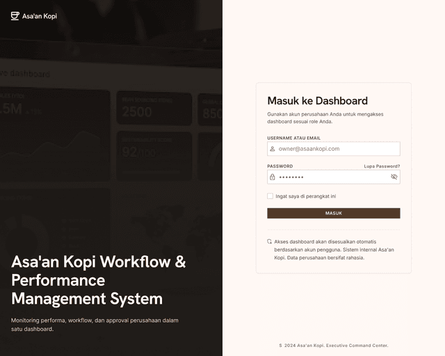 Asa’an Kopi Workflow & Performance Management System
